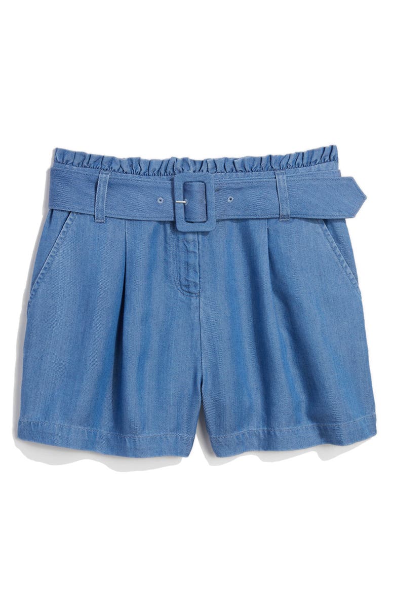 vineyard vines Tencel<sup>®</sup> Lyocell Chambray Belted Shorts, Main, color, 