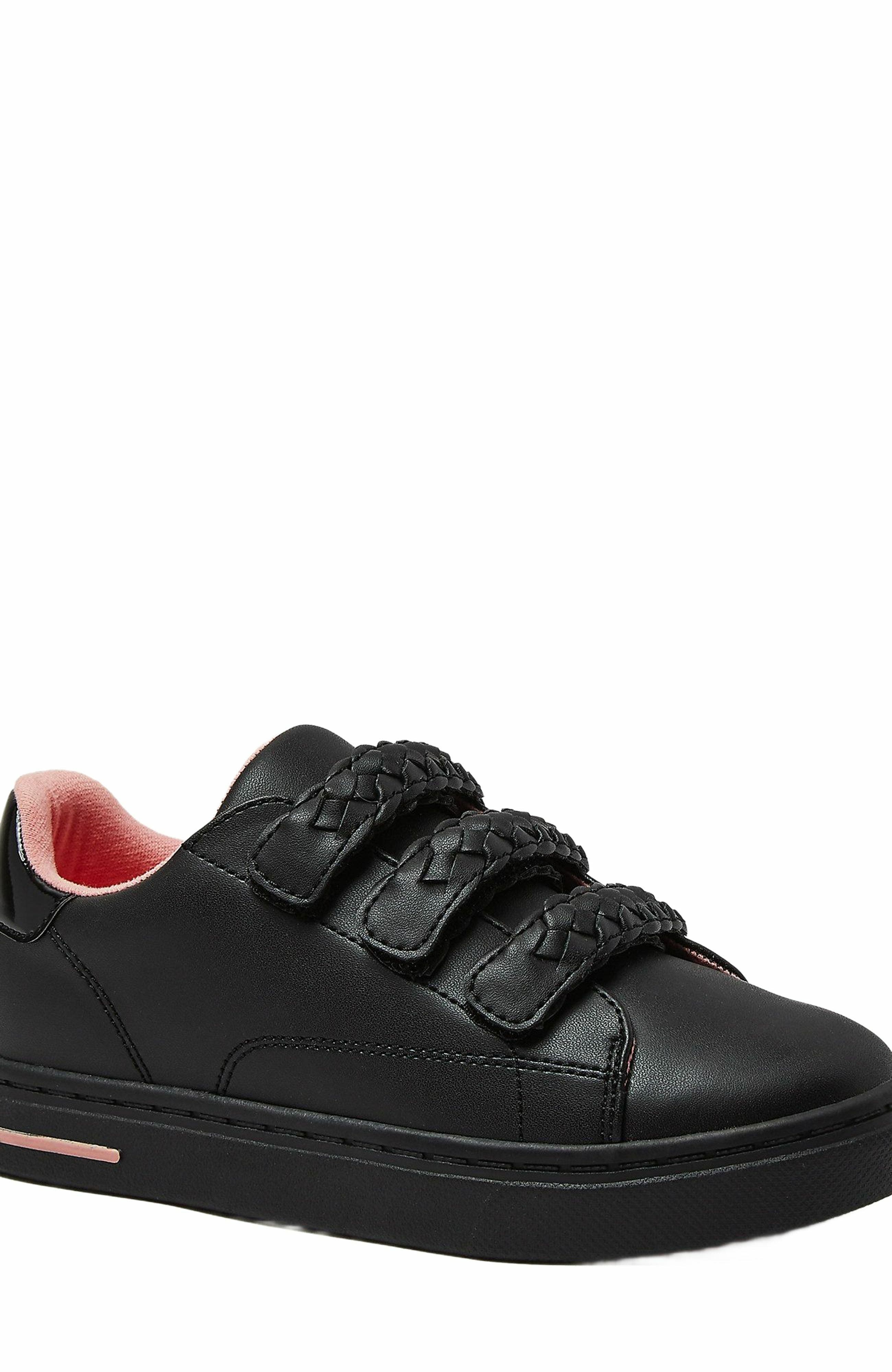 Lands' End Kids Easy On Sneakers, Alternate, color, Black/Pink