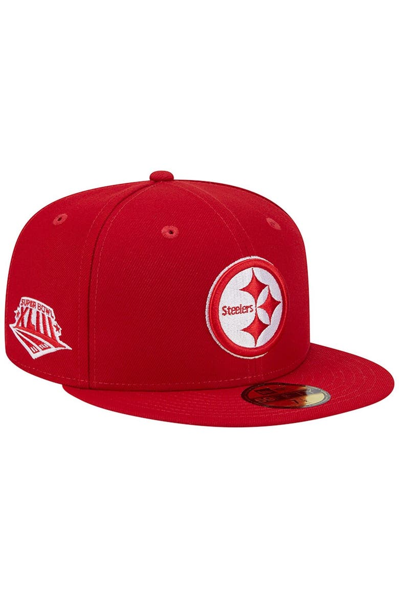 Men's New Era Scarlet Pittsburgh Steelers Super Bowl XLIII Main Patch 59FIFTY Fitted Hat, Main, color, Scarlet