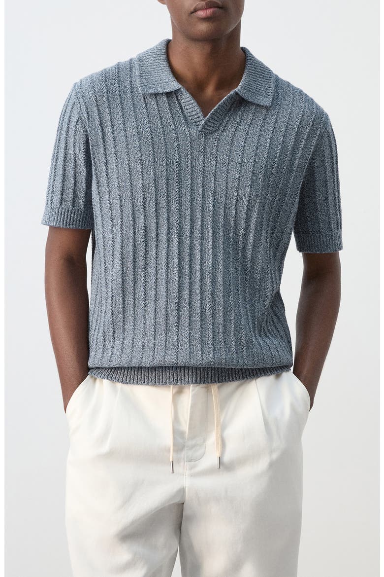 Fine Knit Cotton Polo, Main, color, INDIGO BLUE