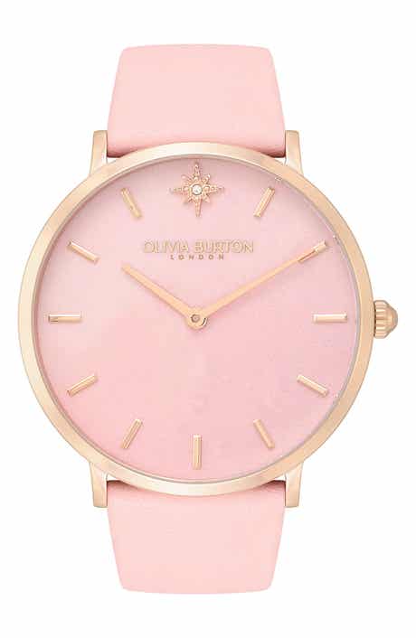 Olivia Burton Celestial Leather Strap Watch, 40mm