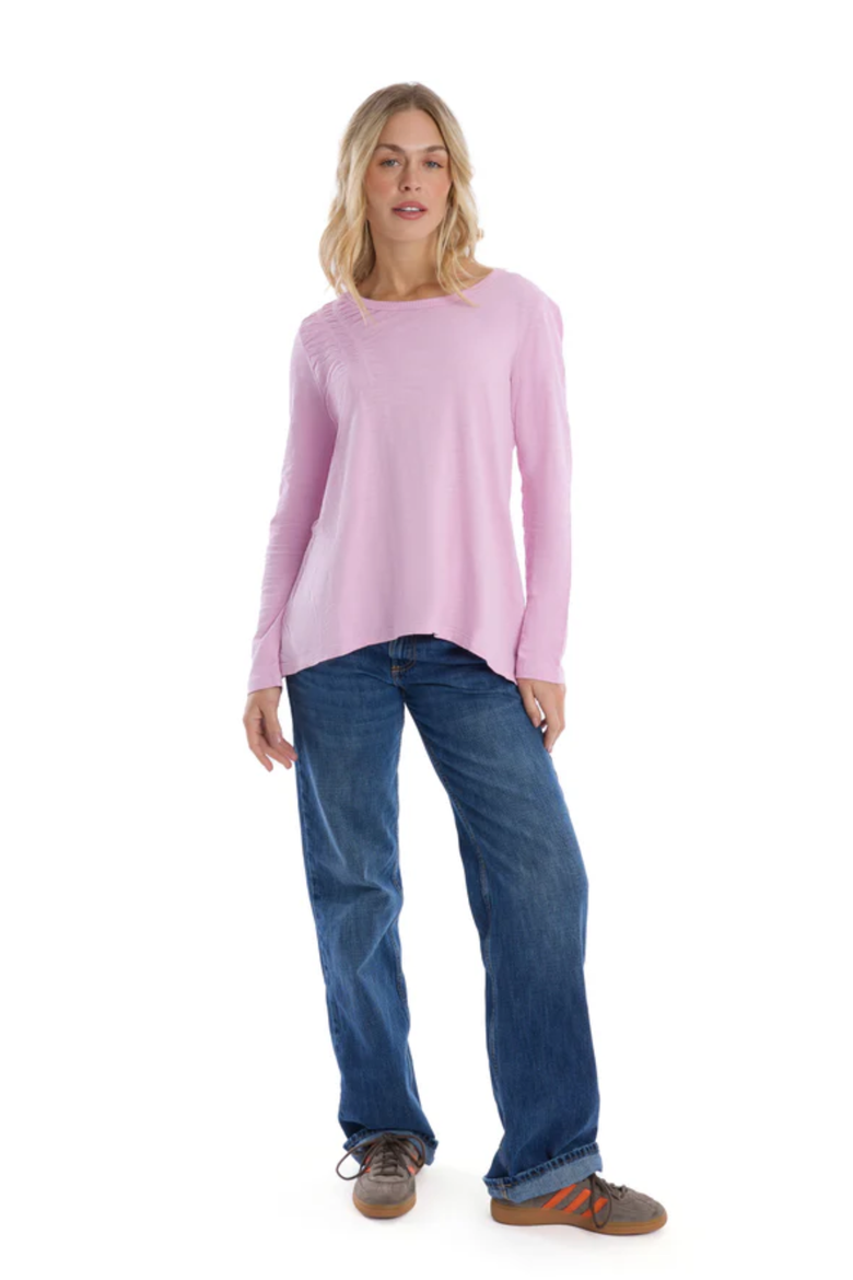 Wide Neck Long Sleeve Tee, Alternate, color, Mauve Mist