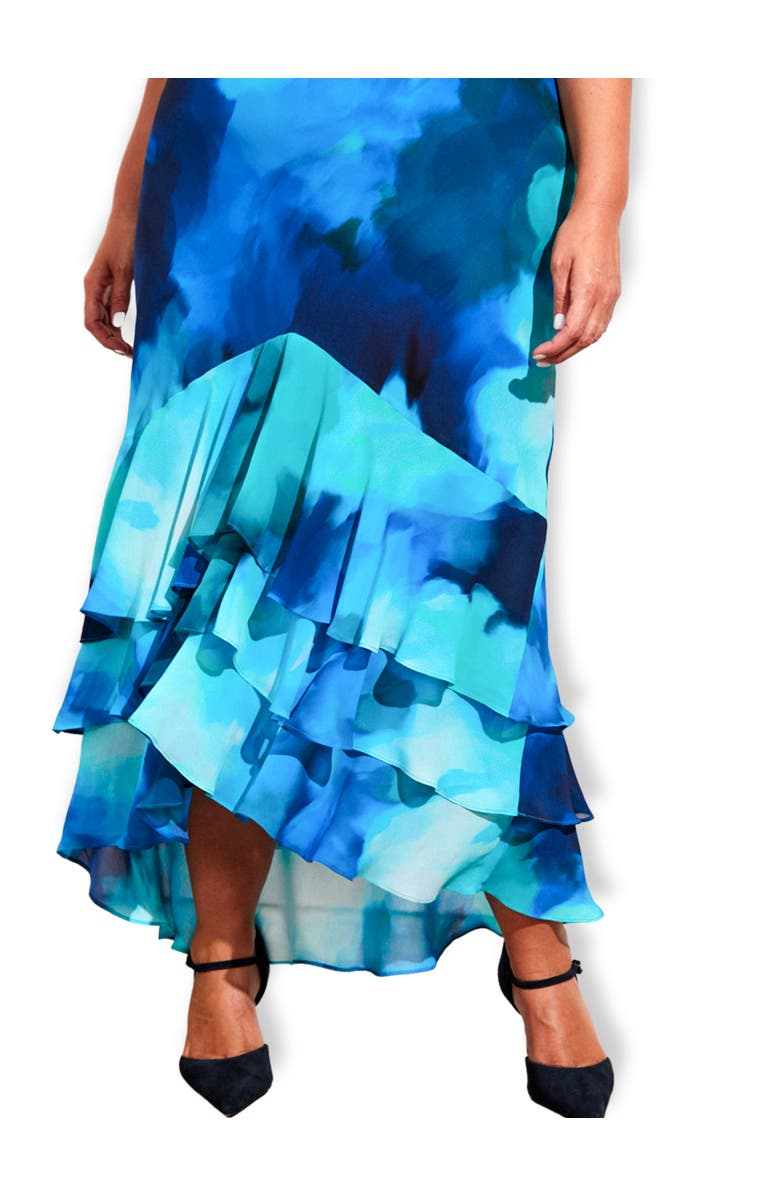 Live Unlimited Scoop Neck Ruffle Dress, Alternate, color, Blue