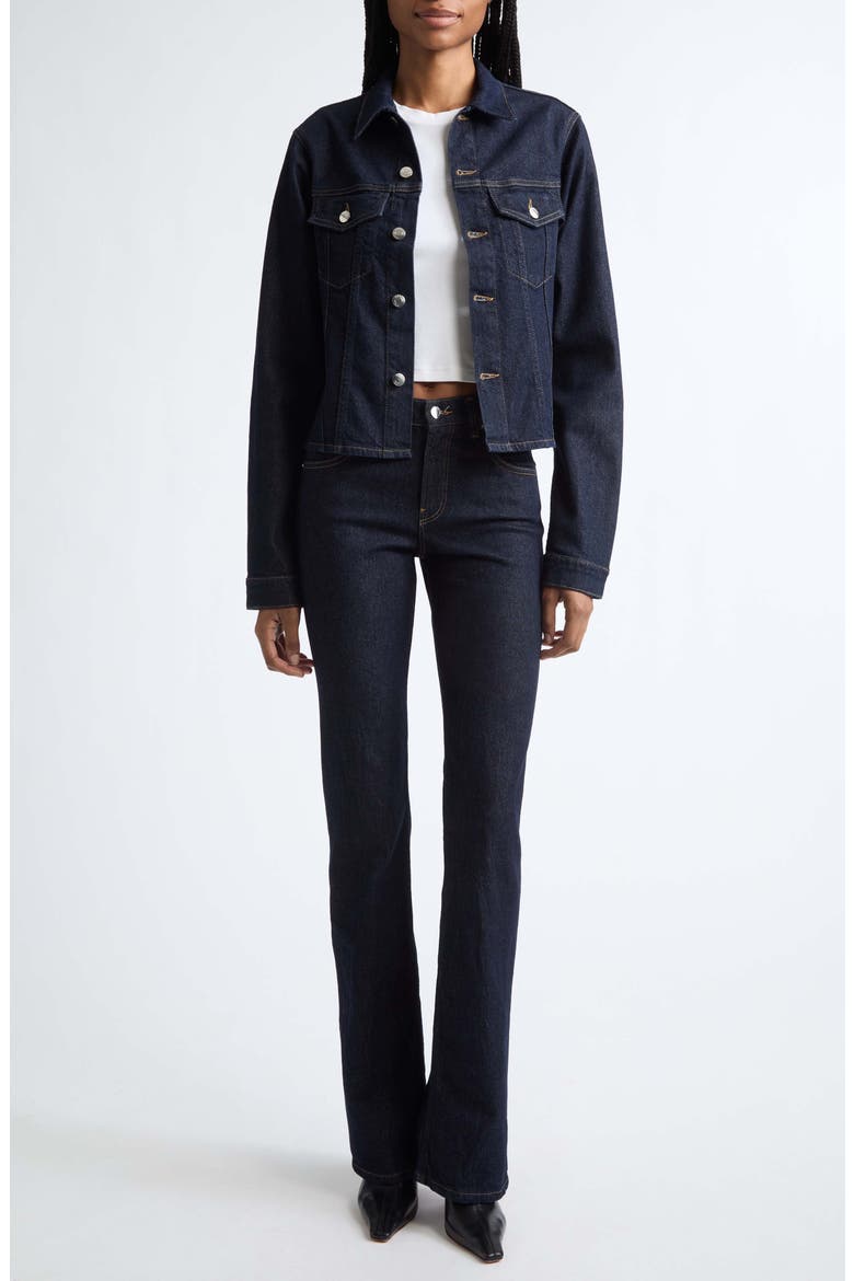 Cherry Cropped Denim Jacket, Main, color, NORMAL WASH