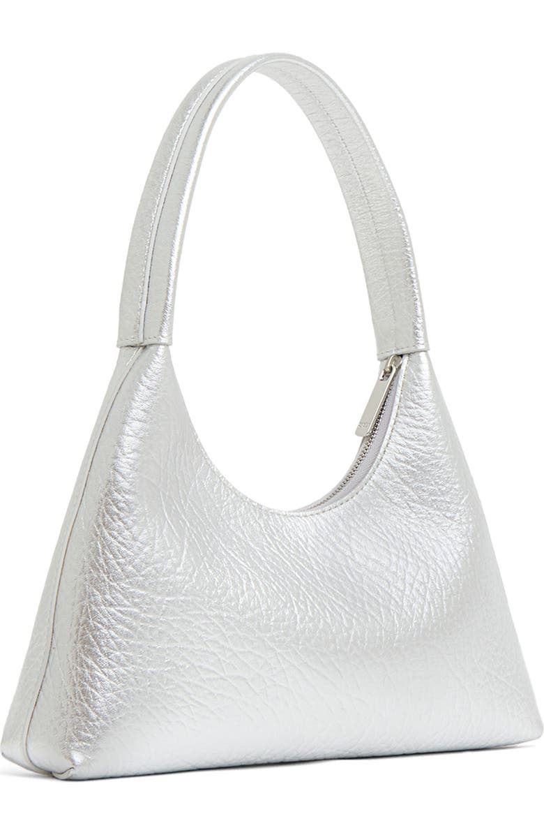 Mansur Gavriel Mini Candy Metallic Leather Shoulder Bag, Alternate, color, Silver
