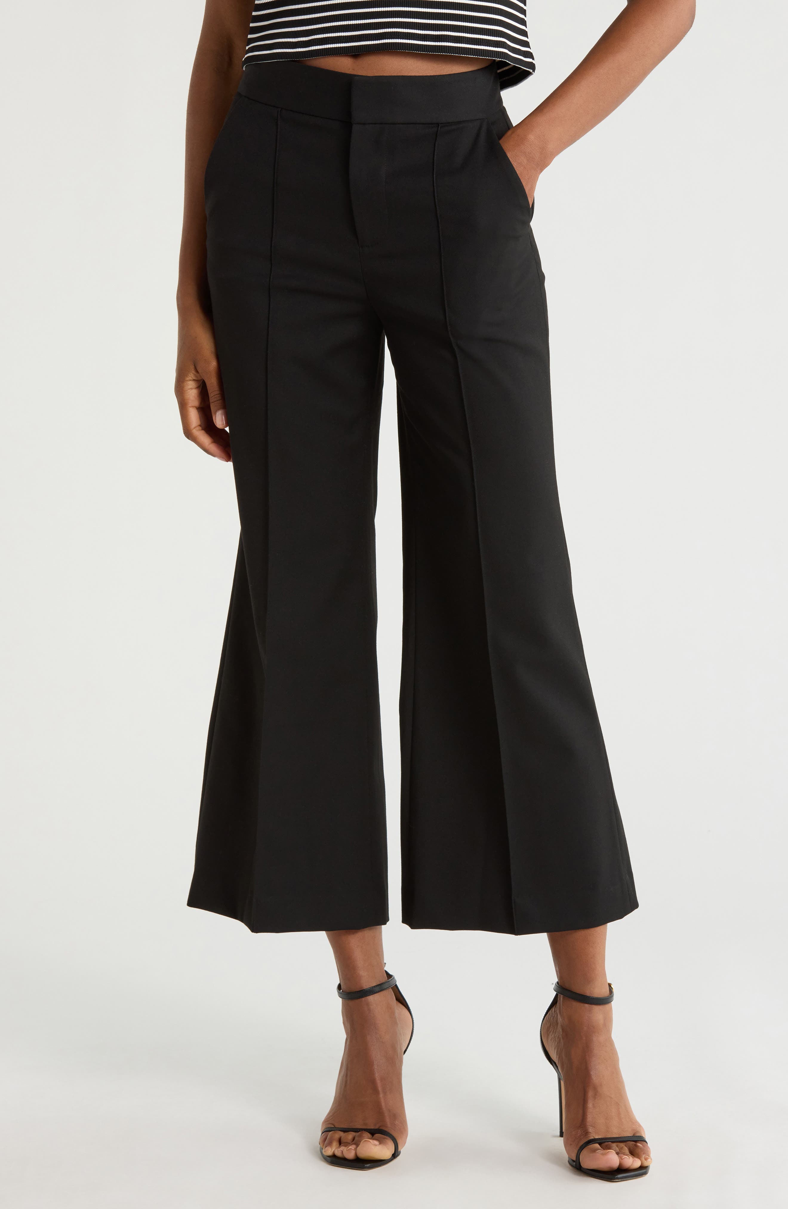 Alice + Olivia Dylan High Waist Ankle Wide Leg Pants