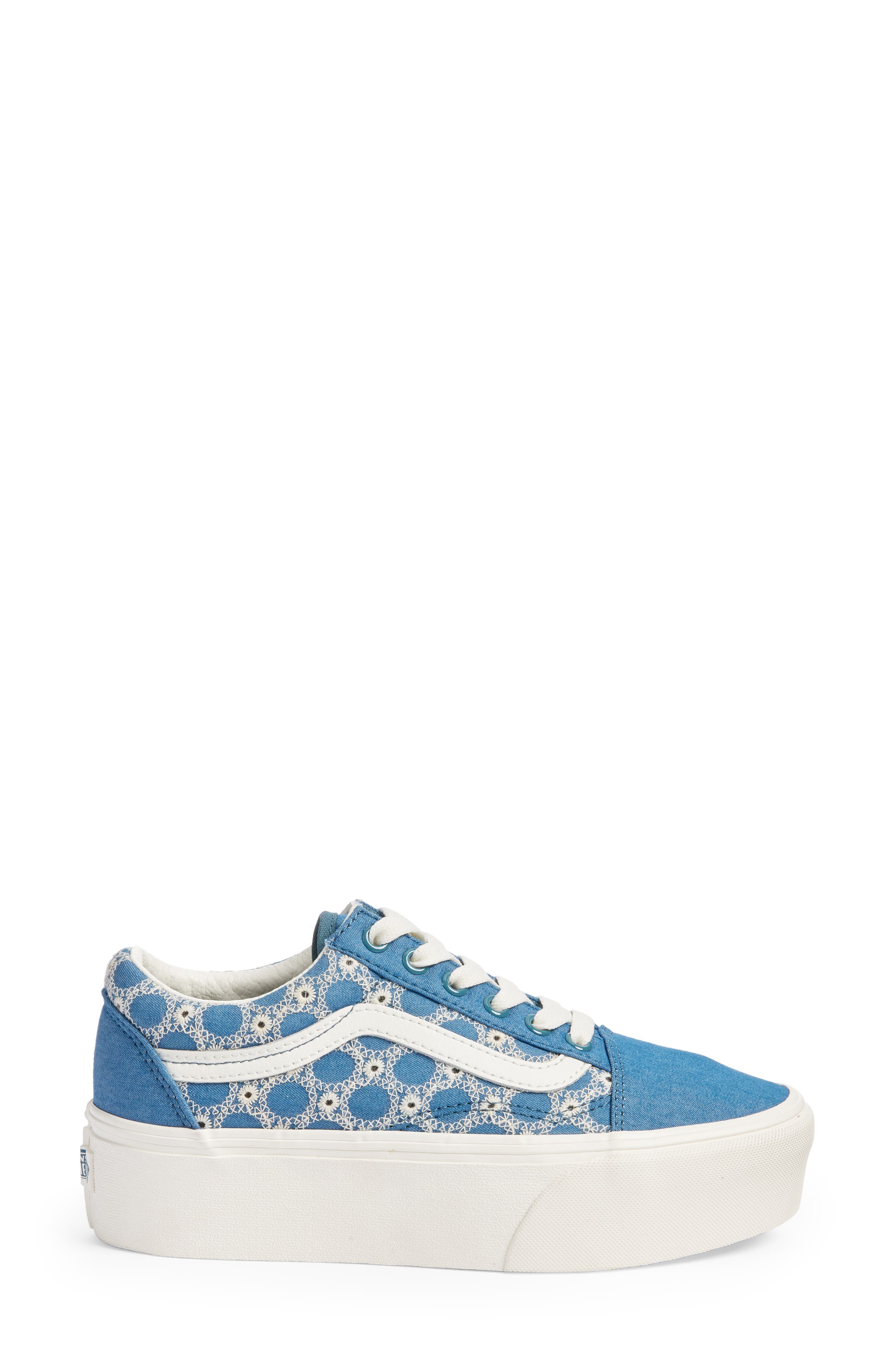 Old Skool Stackform Sneaker, Alternate, color, DENIM MIX BLUE