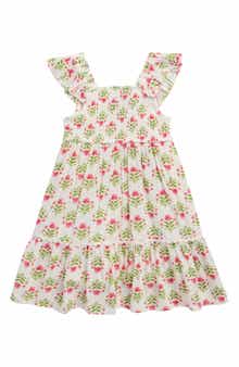 Rare Editions Kids' Print Smocked Tiered Dress