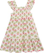 Rare Editions Kids' Print Smocked Tiered Dress