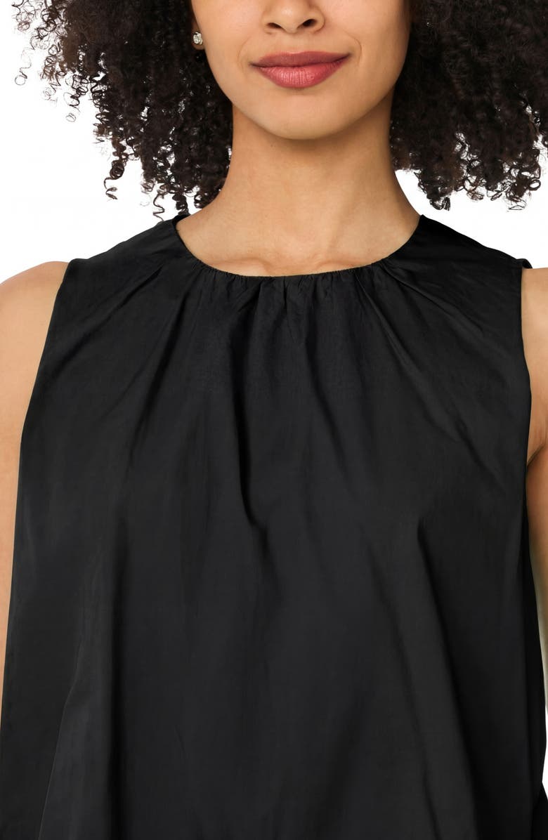 CeCe Cotton Poplin Bubble Top, Alternate, color, Black