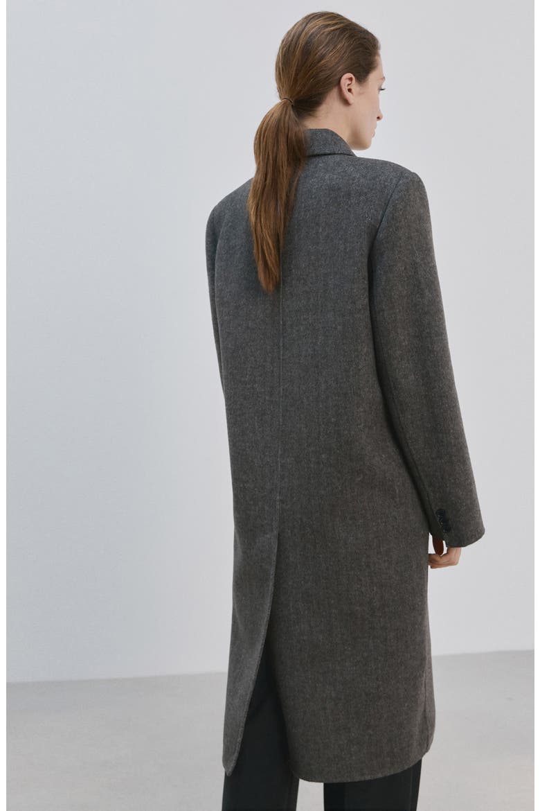 Double Breasted Wool Blend Coat, Alternate, color, GREY
