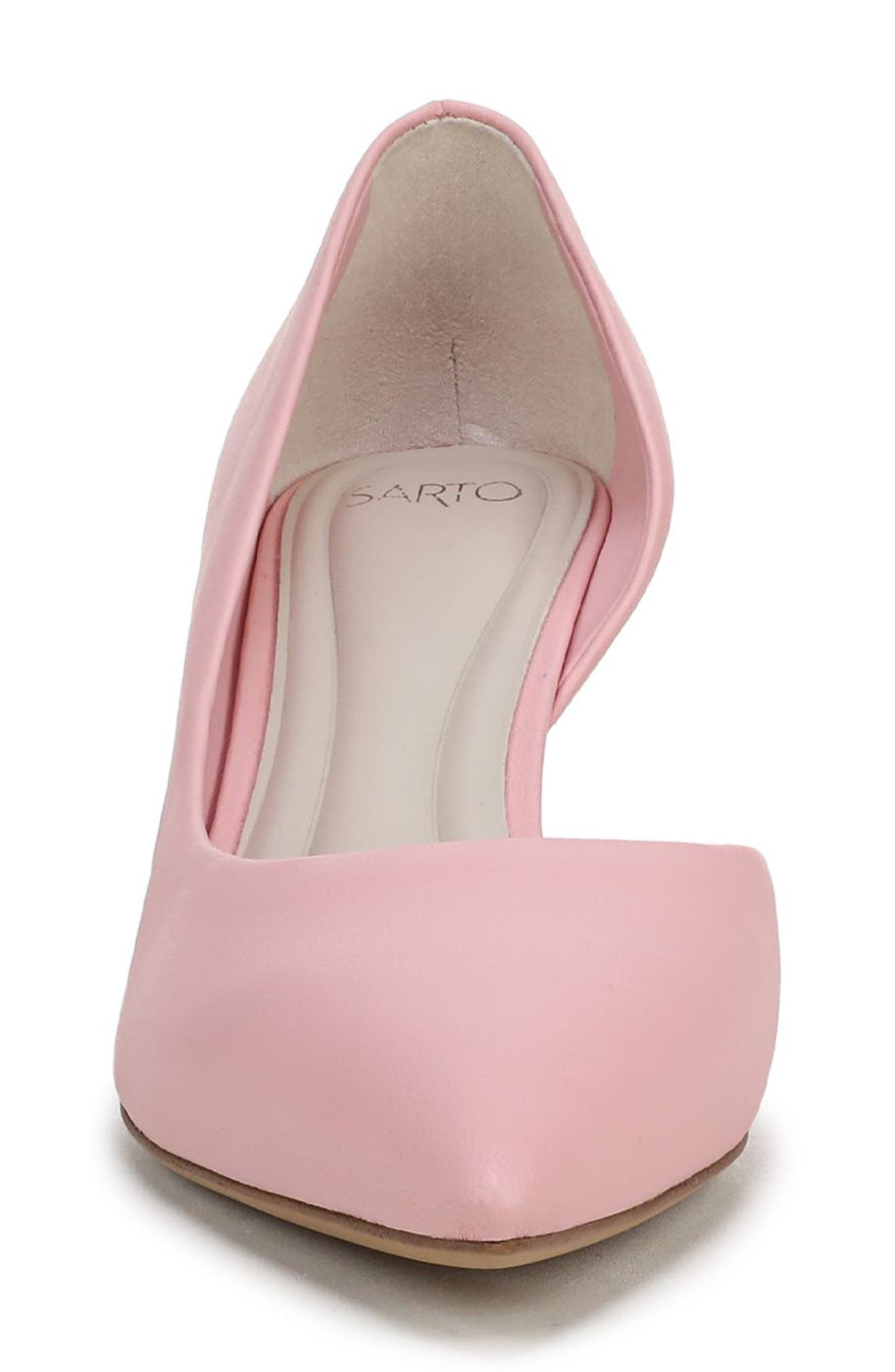 Tawny Pointed Toe Half d'Orsay Pump, Alternate, color, PINK