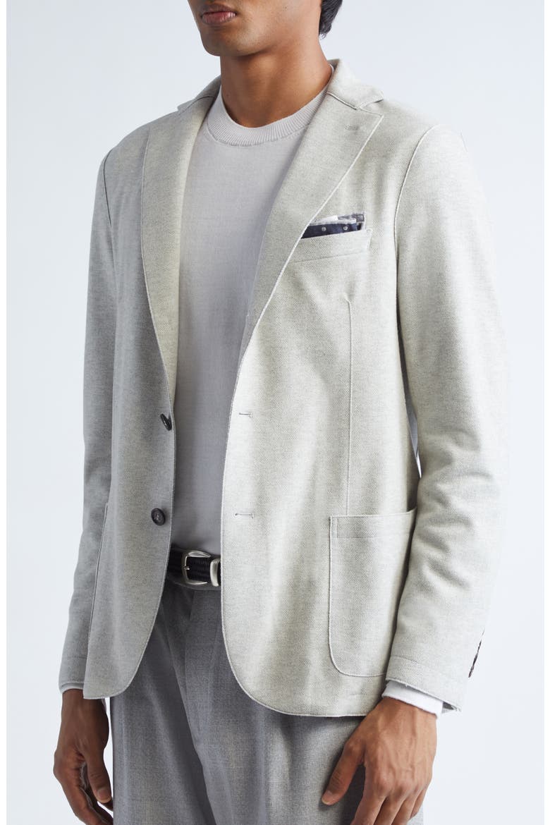 Single Breasted Herringbone Sport Coat with Removable Hooded Bib, Alternate, color, 13 LIGHT GRAY MELANG