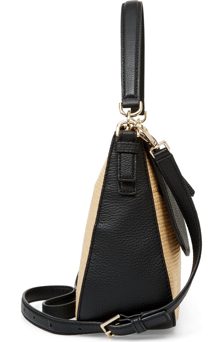 Kate Spade New York jackson street - colette straw & leather satchel, Alternate, color,