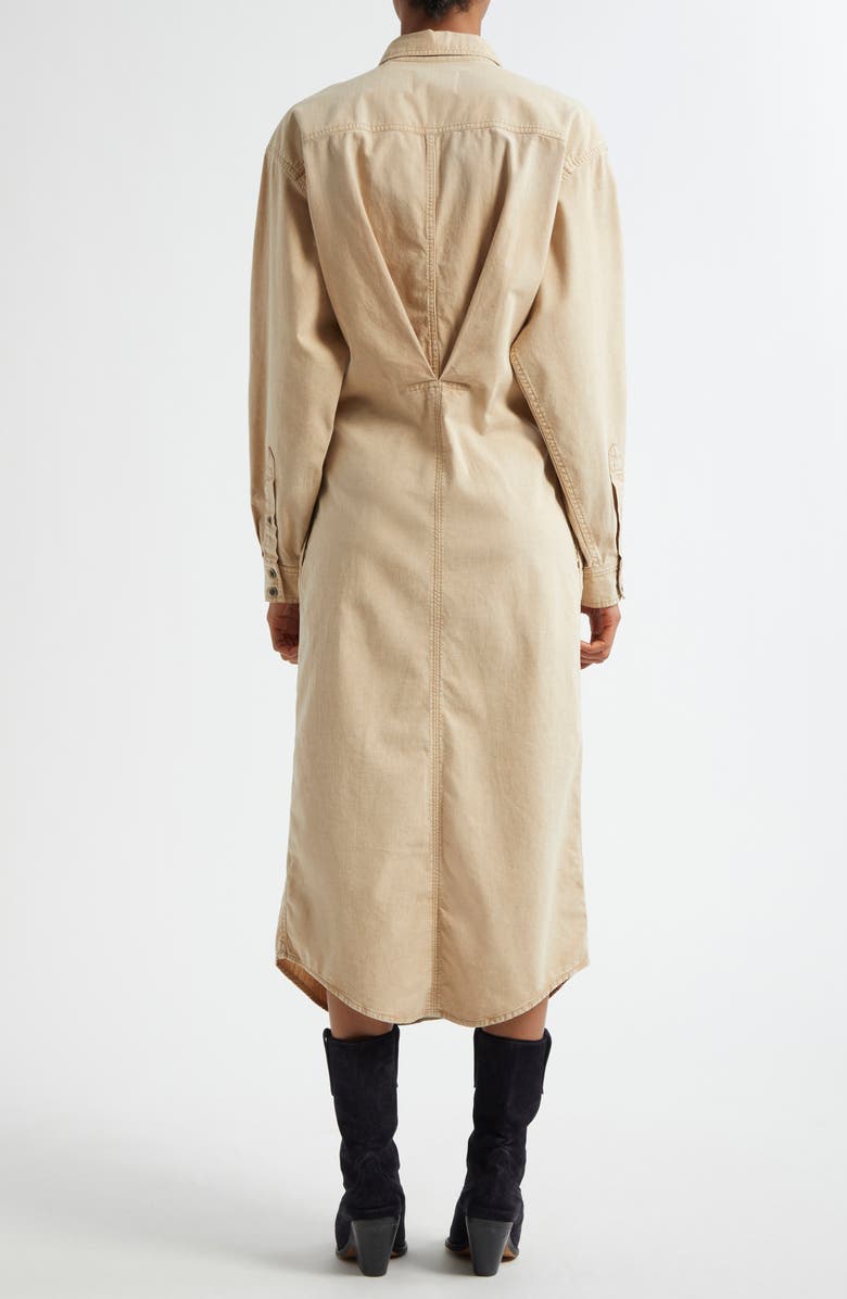 Isabel Marant Étoile Nolwen Belted Denim Shirtdress, Alternate, color, Beige
