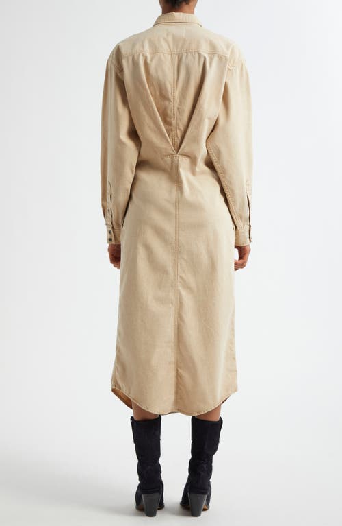 Isabel Marant Étoile Nolwen Belted Denim Shirtdress In Brown