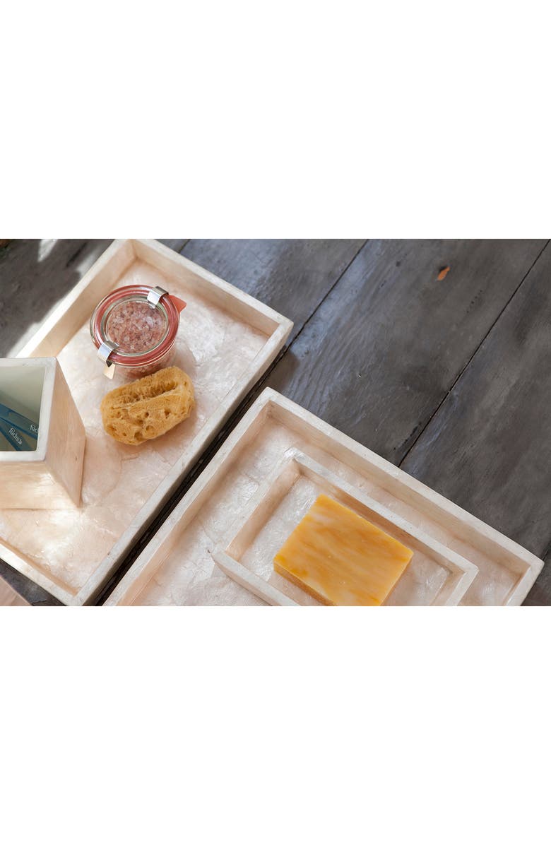 PIGEON AND POODLE Andria Pearlized Nested Trays, Alternate, color, Pearlized