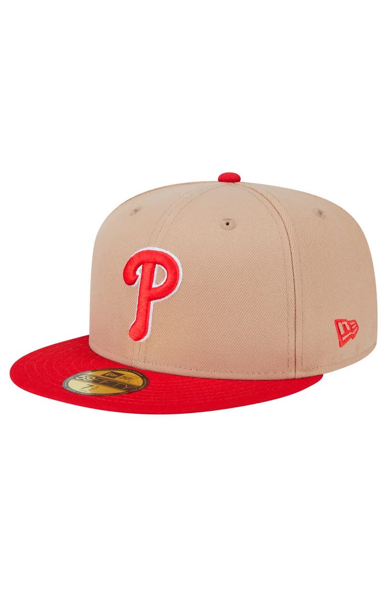 New Era Men's New Era Khaki Philadelphia Phillies 59FIFTY Fitted Hat, Alternate, color, Khaki