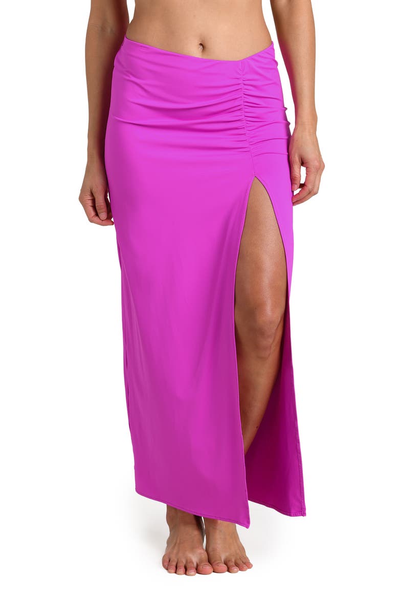 Island Goddess Side Slit Cover-Up Skirt, Alternate, color, VIOLET