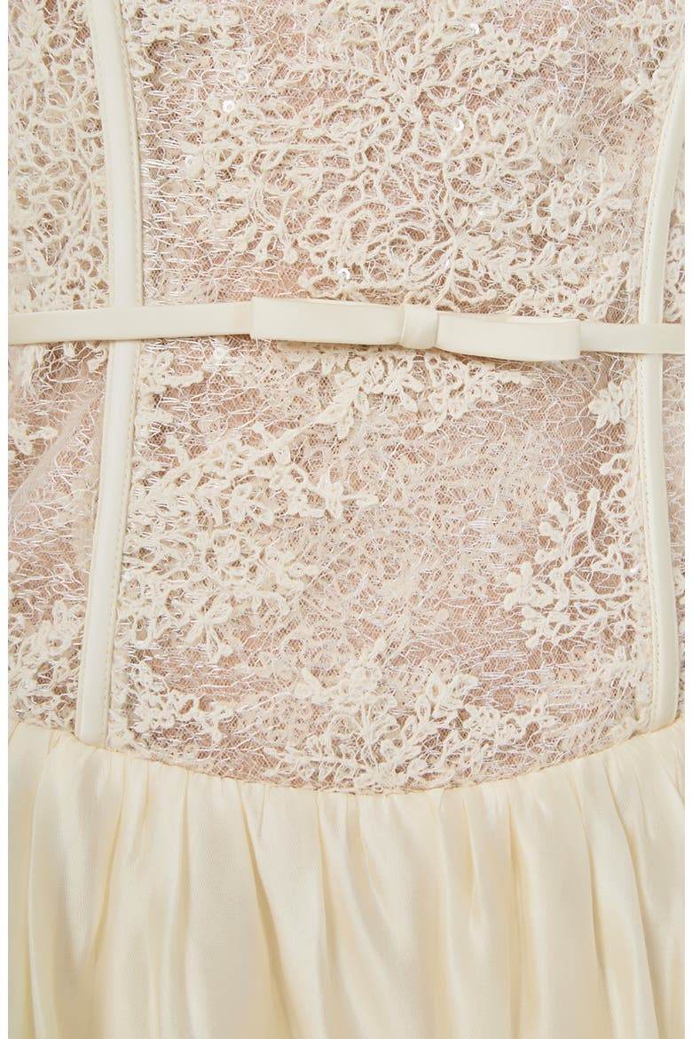 Lace Corset Midi Dress, Alternate, color, CREAM