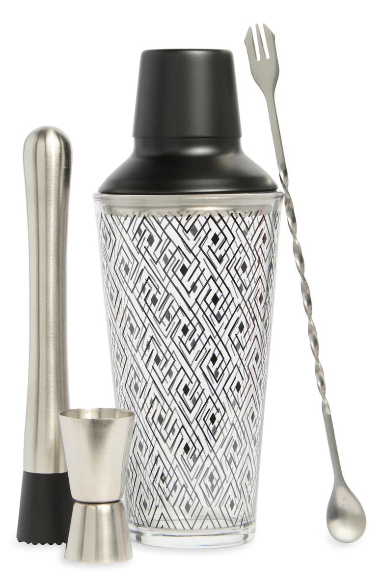 Core Home 4-Piece Cocktail Kit, Main, color, Black