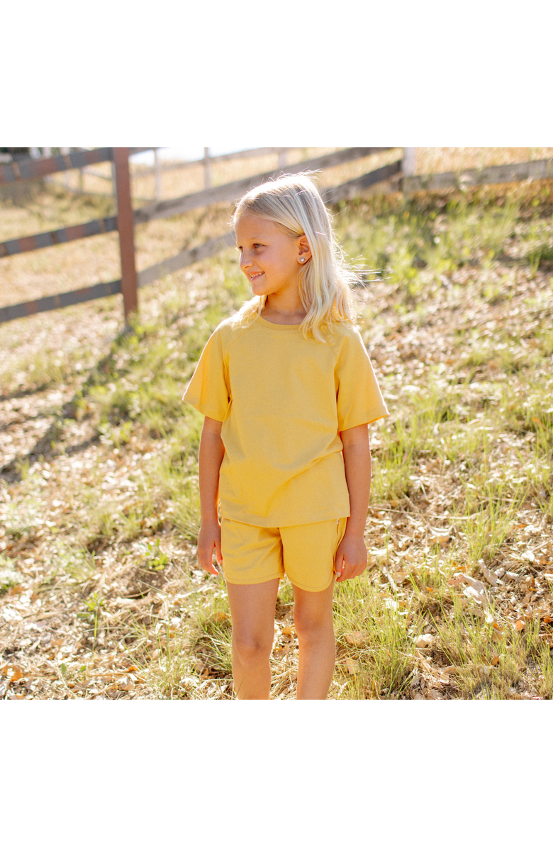 Jackalo Kids' Ollie Organic Cotton Jersey Shorts, Alternate, color, Ochre