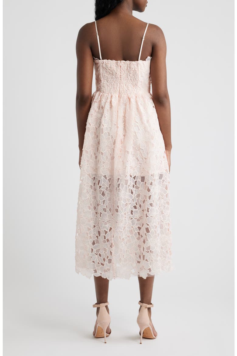 Holly Floral Lace Midi Dress, Alternate, color, PINK