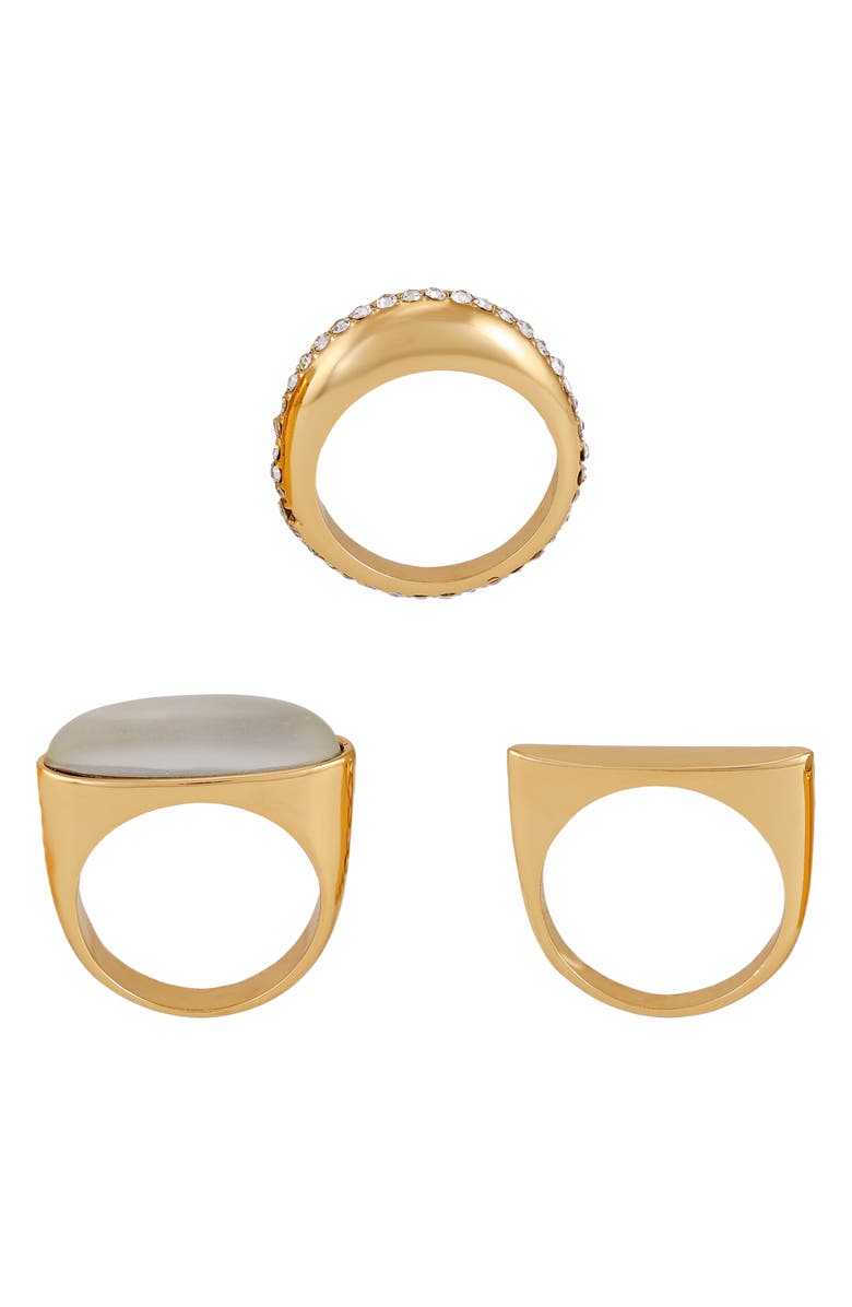 Vince Camuto Set of 3 Assorted Rings, Alternate, color, Gold Tone