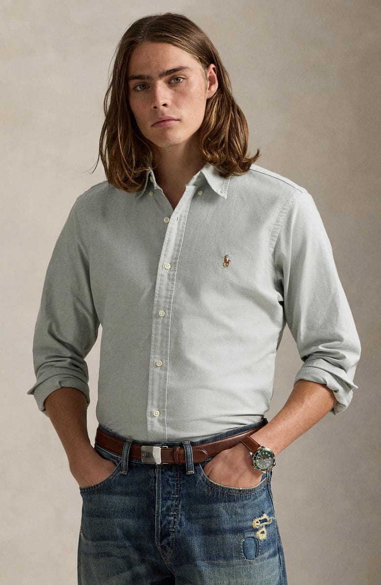 Polo Ralph Lauren The Iconic Oxford Button-Down Shirt, Alternate, color, Shamrock