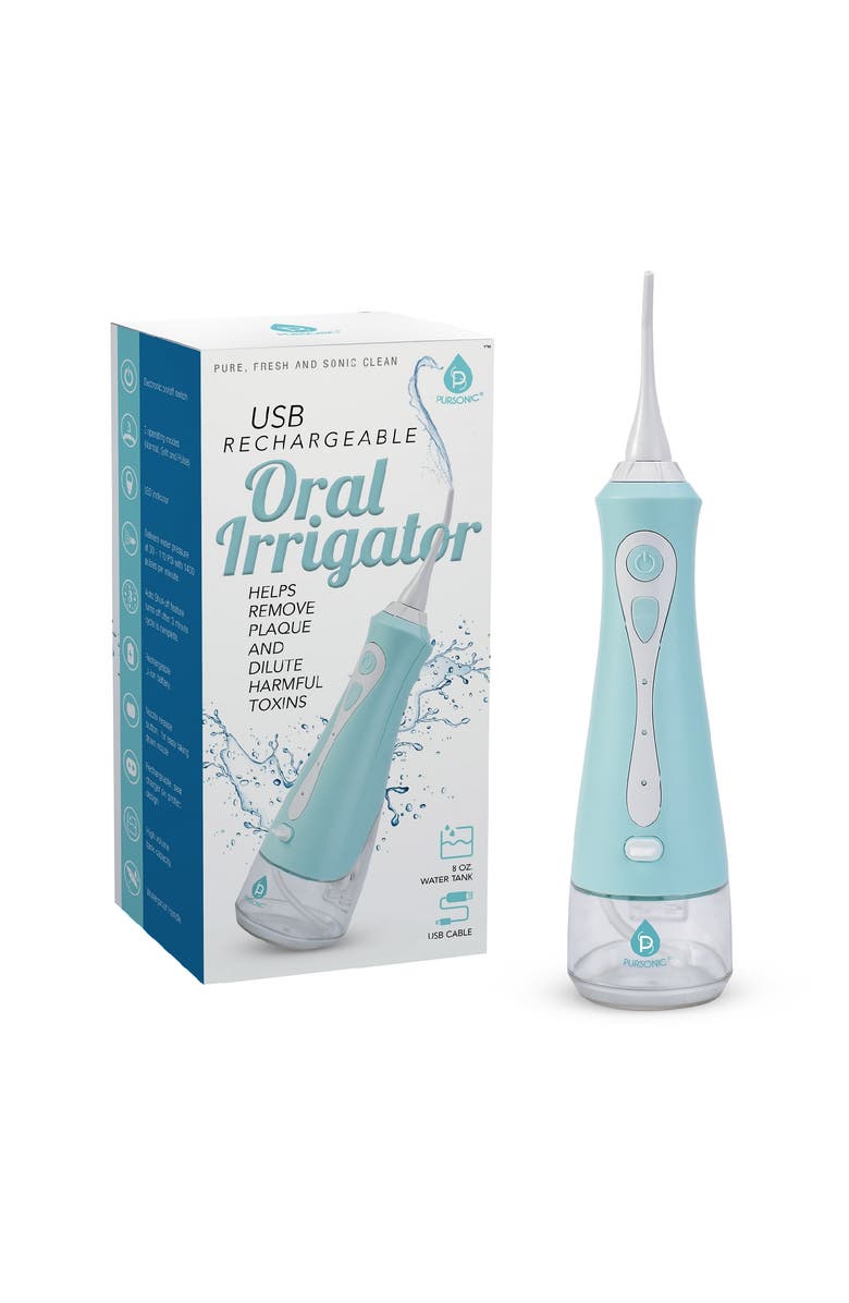 PURSONIC USB Rechargeable Oral Irrigator, Alternate, color, Blue