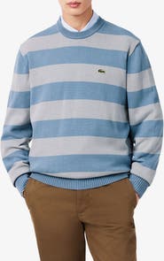 Lacoste Striped Cotton Crewneck Sweater