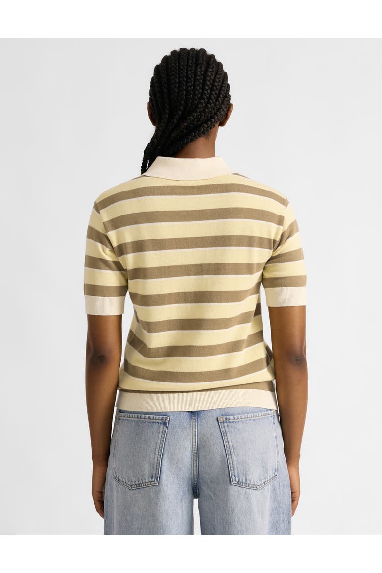 Stripe Short Sleeve Polo Shirt, Alternate, color, Lemon