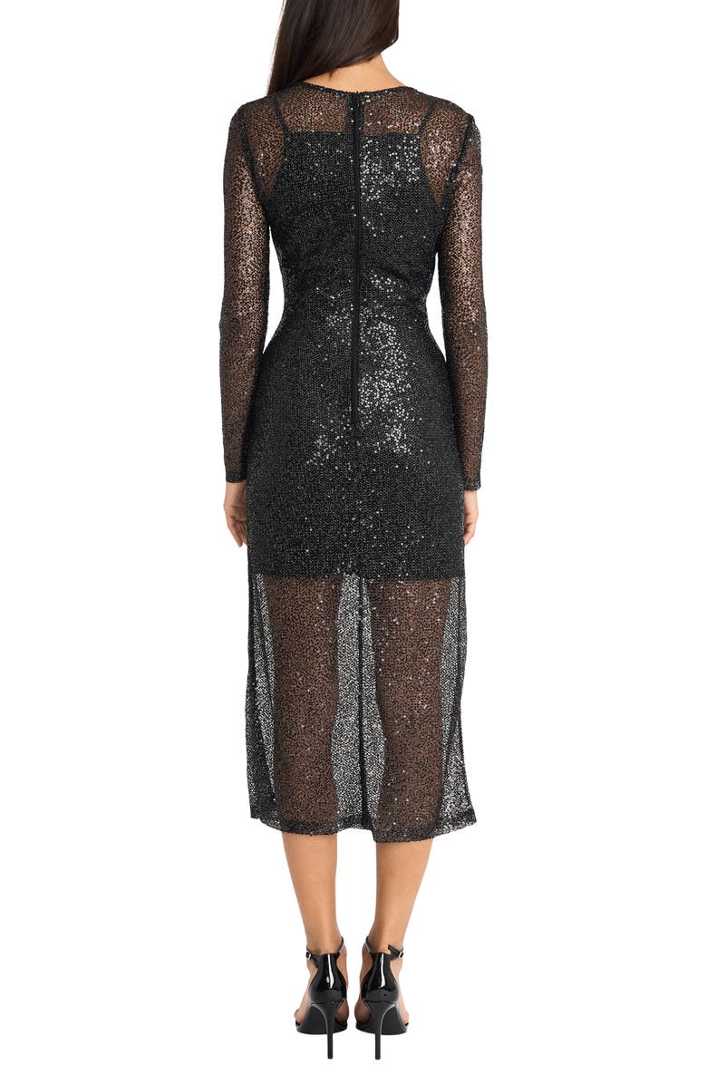 Donna Morgan Sequin Long Sleeve Midi Dress, Alternate, color,