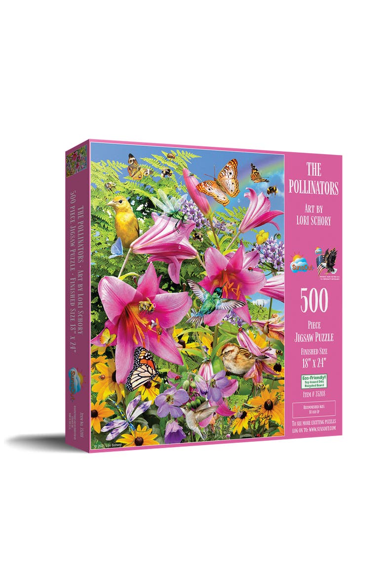 The Pollinators 500 piece Jigsaw Puzzle for Adults, Main, color, Multicolor