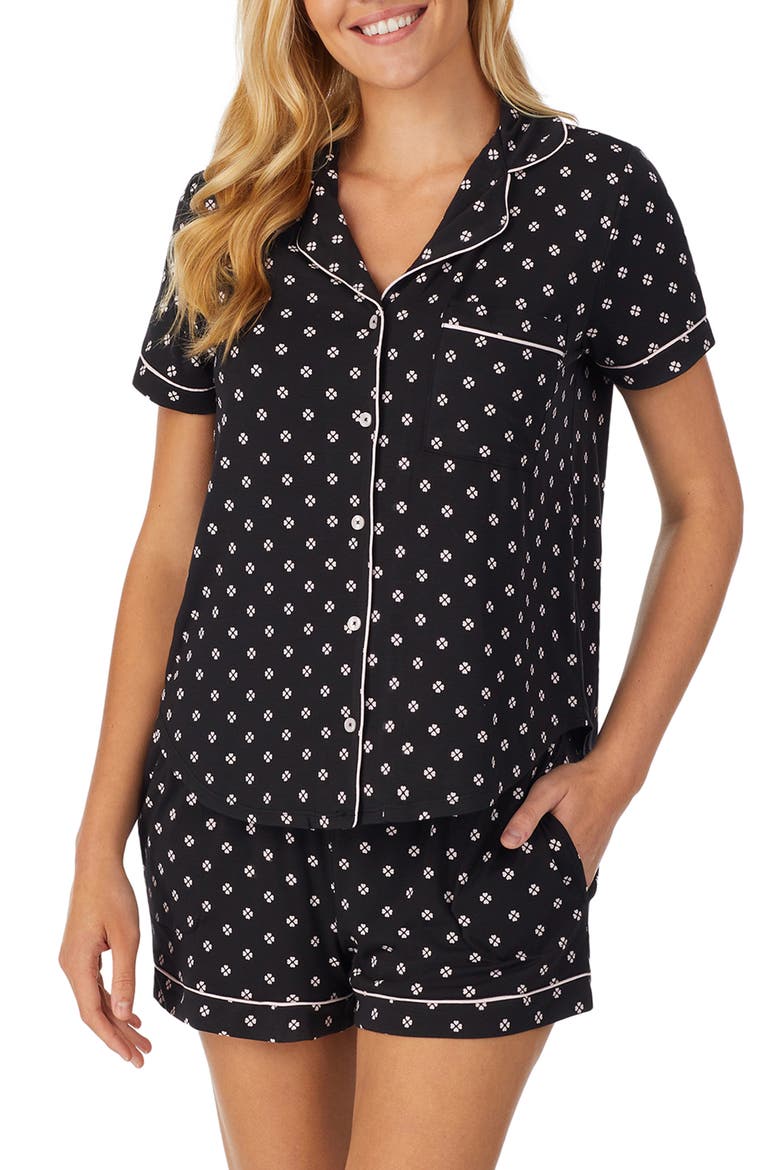 spade print short pajamas, Main, color, BLACK PRT