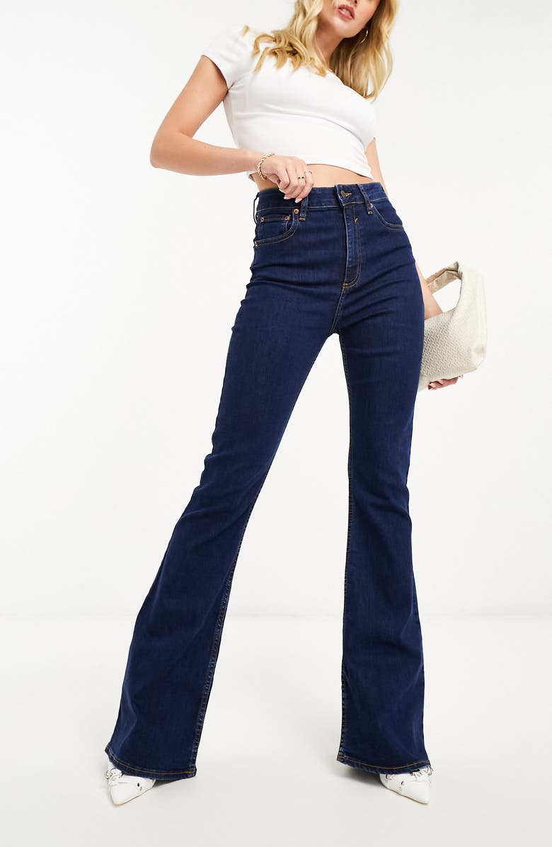 ASOS DESIGN Power Stretch Flare Jeans, Main, color, 