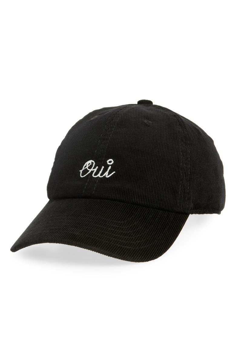 Clare V. Oui Corduroy Baseball Hat, Main, color, 