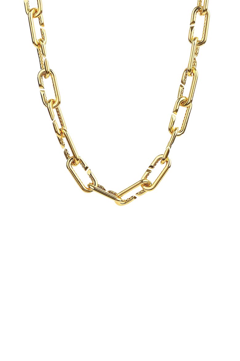 Sterling Silver 18k Gold Plated Kate Chain Necklace Dainty Modern, Main, color, Gold