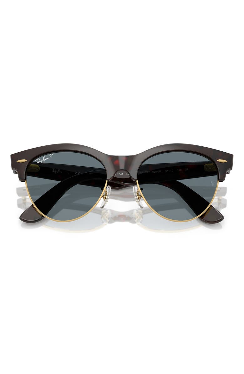 Ray-Ban 54mm Gradient Polarized Square Sunglasses, Alternate, color, Red Havana