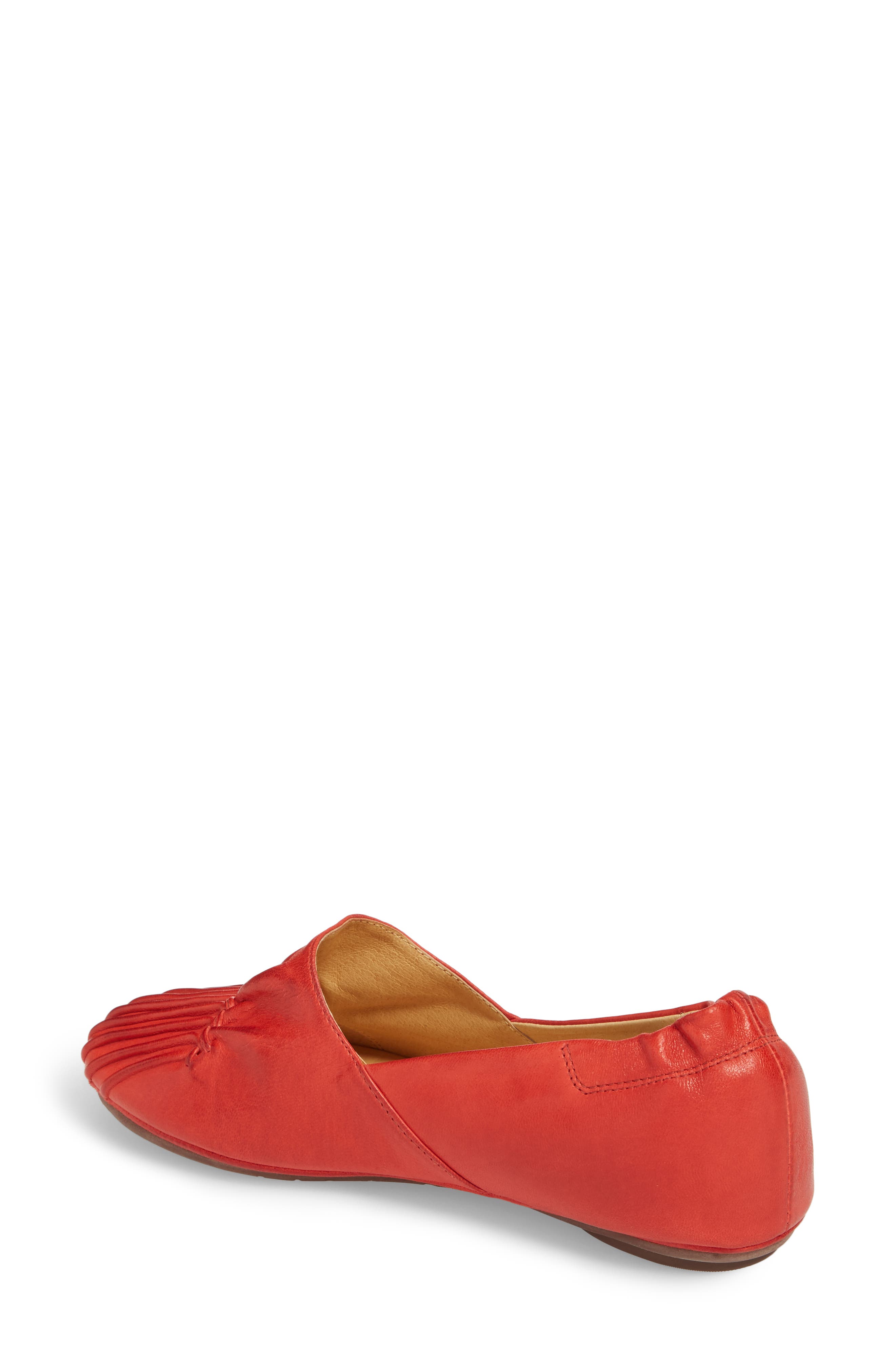 Cam II Pleated Flat, Alternate, color, RED LEATHER