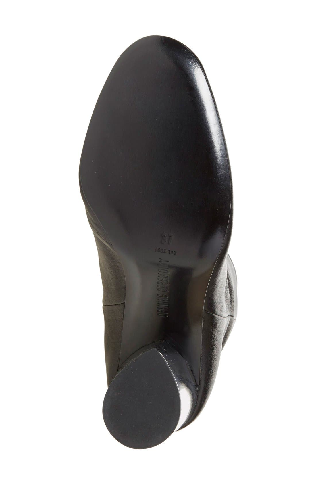 'Zloty' Round Toe Bootie, Alternate, color, BLACK LEATHER