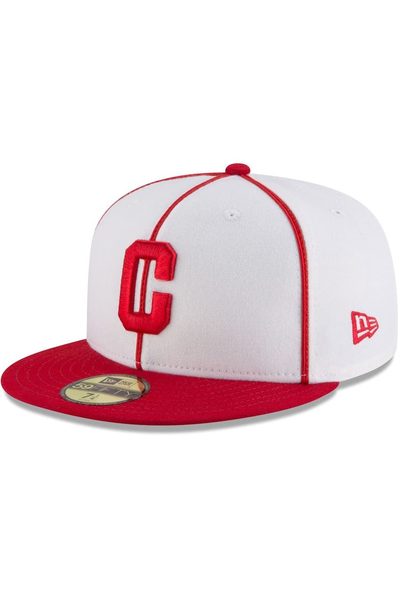 Men's New Era White/Red Pittsburgh Crawfords Cooperstown Collection Turn Back The Clock 59FIFTY Fitted Hat, Main, color, White