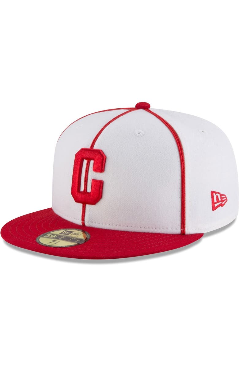 New Era Men's New Era White/Red Pittsburgh Crawfords Cooperstown Collection Turn Back The Clock 59FIFTY Fitted Hat, Main, color, White