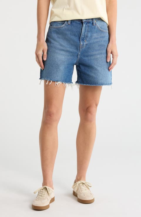 The Easy Fray Hem Denim Shorts