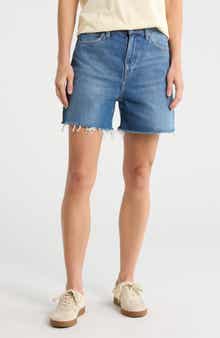FRAME The Easy Fray Hem Denim Shorts