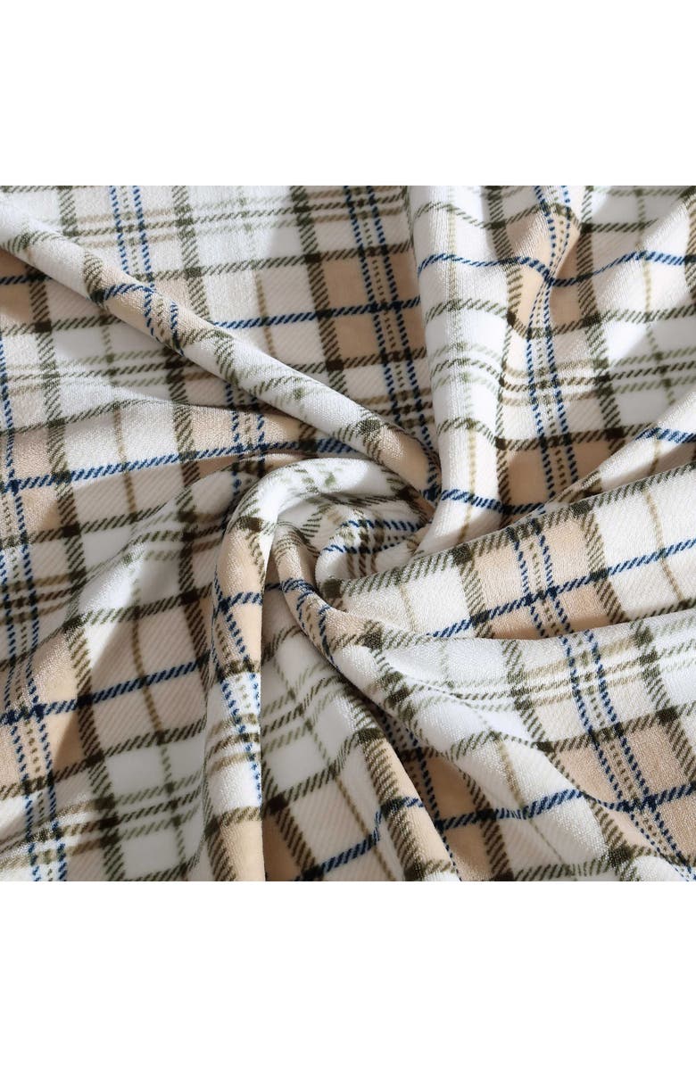 Nautica Southgale Plaid Throw Blanket, Alternate, color, Sea Wheat/ Fern Green