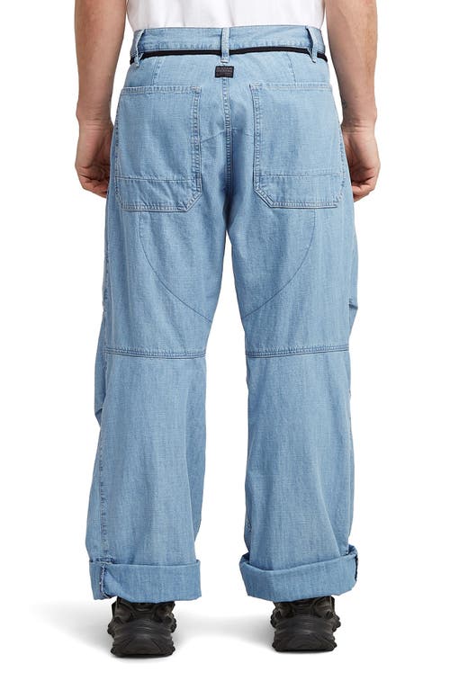 G-star 3d Pleated Organic Cotton Jeans In Blue