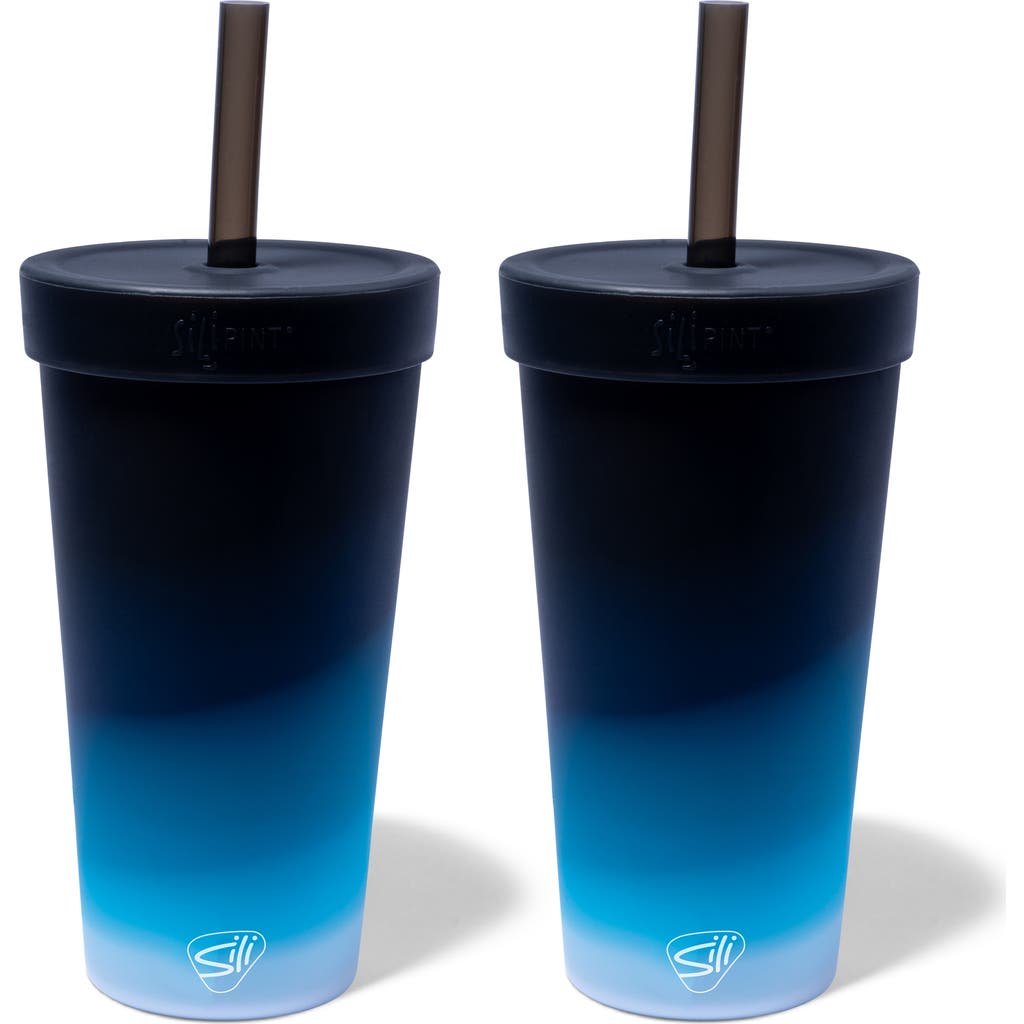 Silipint Silicone 22oz Straw Tumblers 2 Pack Moon Beam Unbreakable Cup