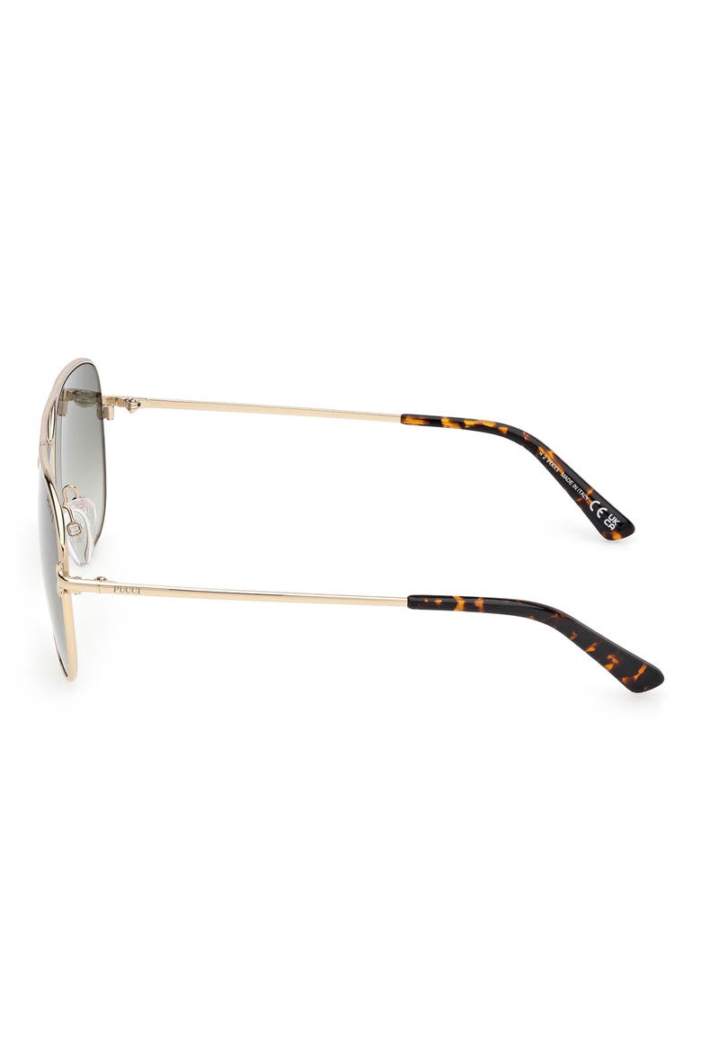 60mm Pilot Sunglasses, Alternate, color, GOLD/ DARK HAVANA / GRAD GREEN