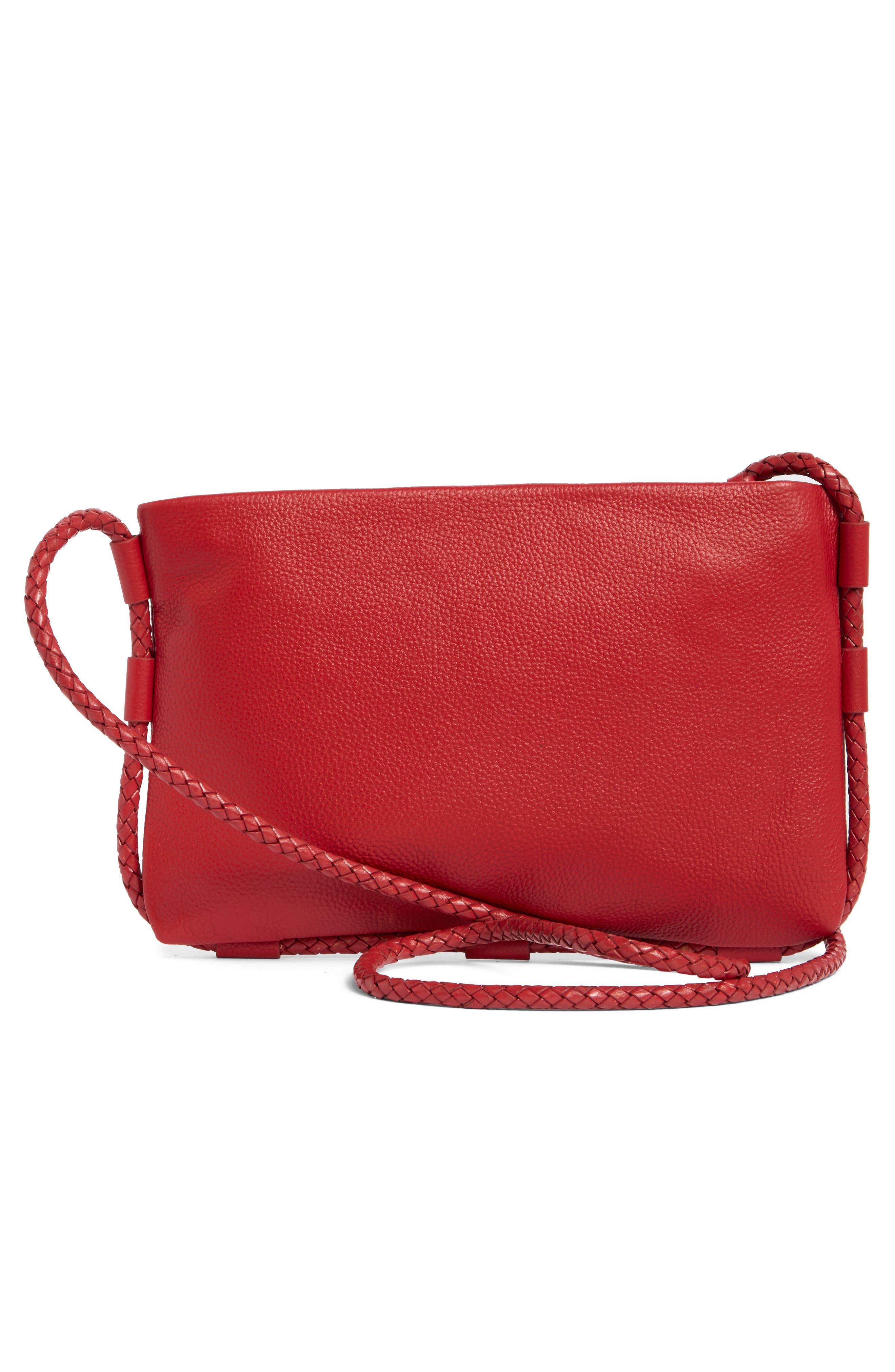 Zila Leather Crossbody Bag, Alternate, color, SALSA